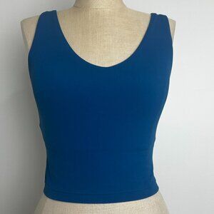 Athleta Transcend V-Neck Sports Bra D-DD Cup Lapis Blue Size XS